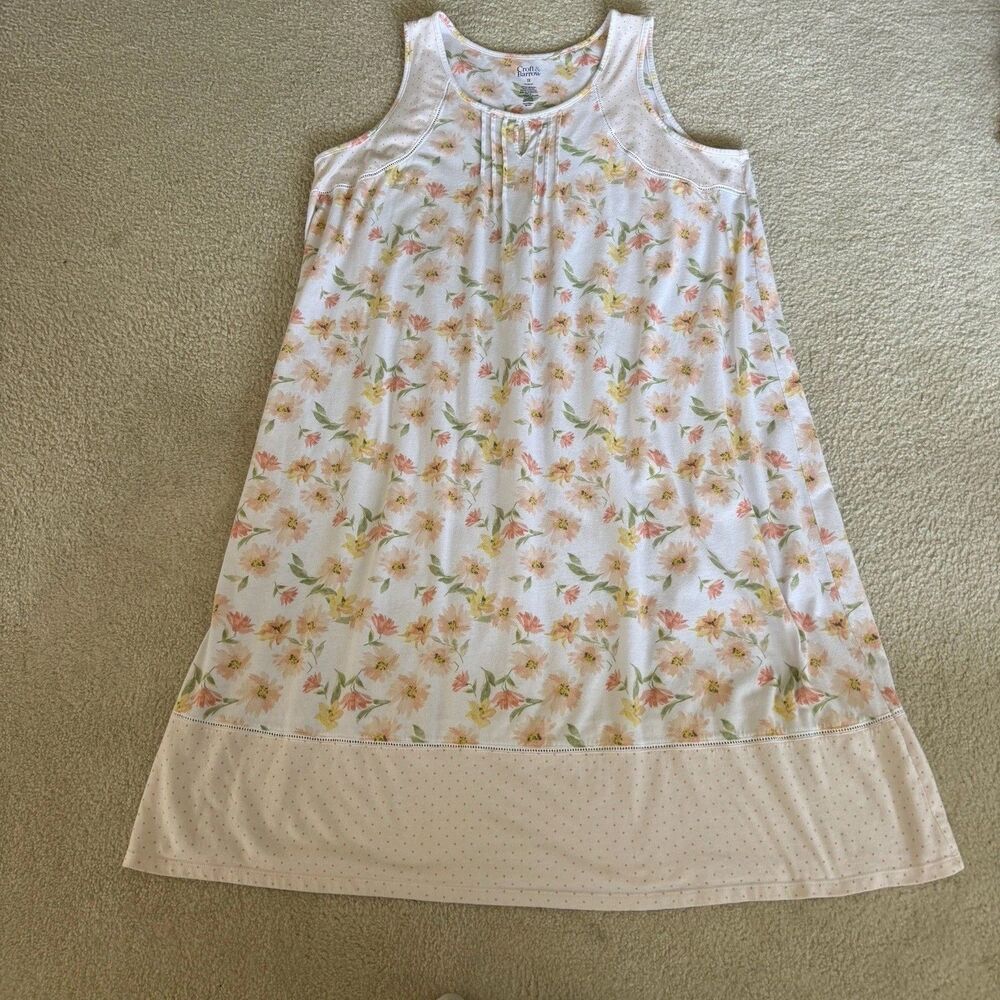 Croft & Barrow Women’s Nightgown Sleeveless 1X Floral Spring Summer Gown